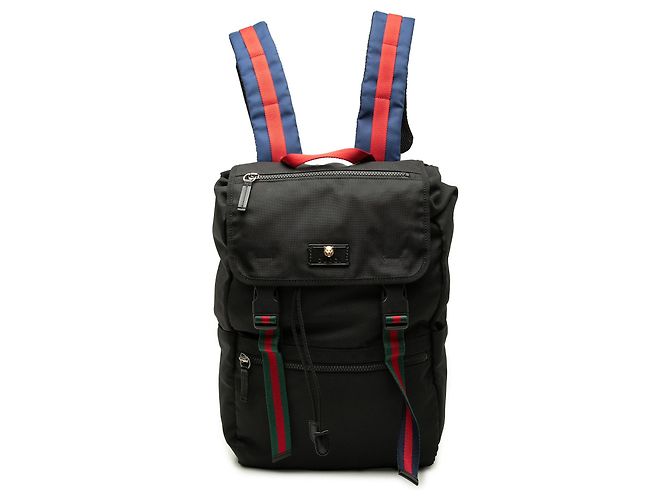 Gucci Canvas Techno Web Animalier Rucksack Schwarz