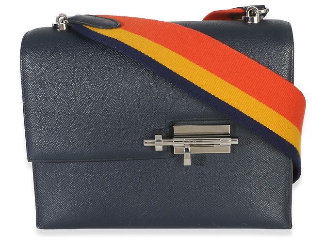 Hermès Bleu Nuit Epsom Verrou 23 PHW Azul