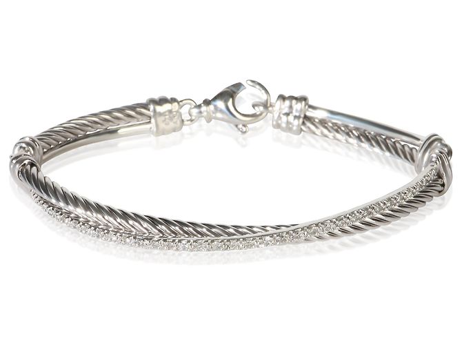 Bracciale Crossover David Yurman in argento sterling e diamanti