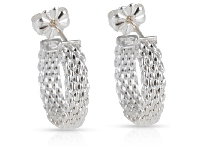Orecchini a cerchio Somerset Mesh Small in argento sterling Tiffany & Co.