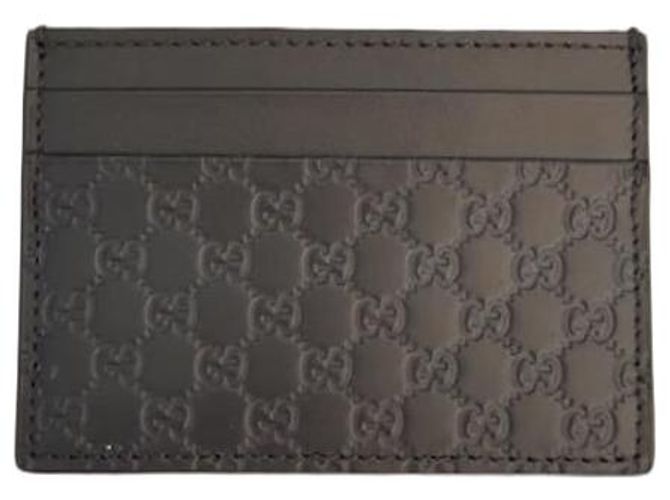 Gucci GG Embossed Leather Card Holder Black