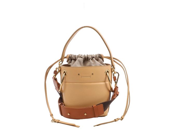 Chloé Bolsa de Ombro 2Way Chloe Roy em couro x lona bege