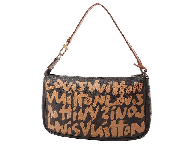 Louis Vuitton Pochette Accessoire Monogram Graffiti Handbag in Brown M92193 Marrom