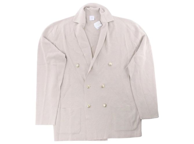 Autre Marque Eleventy Double-Breasted Blazer in Beige, Size S