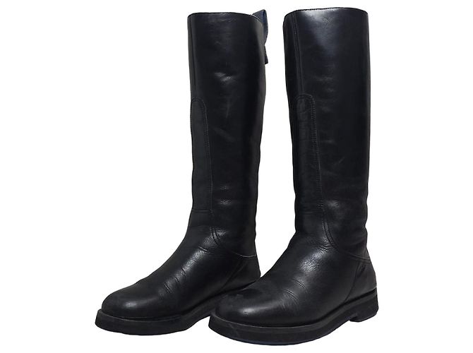 Jil Sander Navy Lederstiefel Schwarz