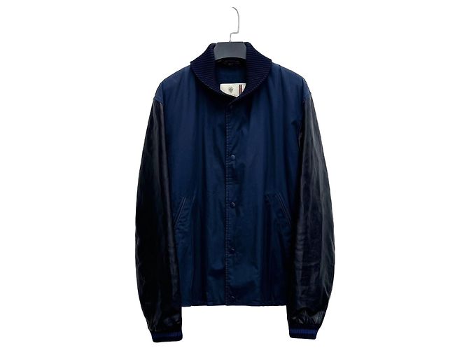 Giacca Baseball Gucci Color-block Maniche in Pelle