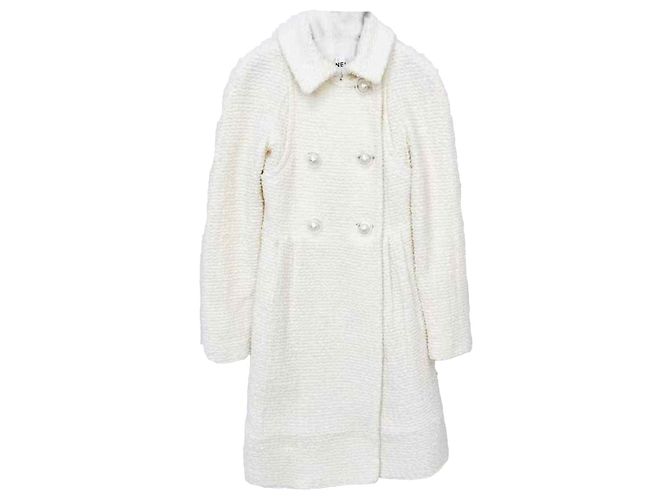 Chanel White Wool Coat