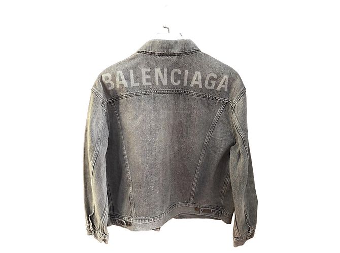 Balenciaga Denim Jacket with Logo Back Men IT48 Multiple colors