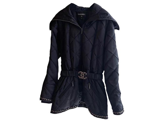 Chanel Lederjacken Schwarz