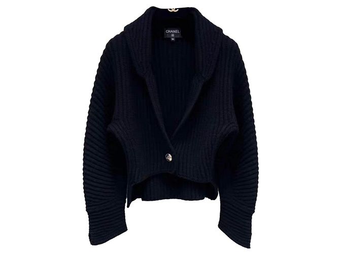 Chanel Strickjacke aus schwarzem Kaschmir