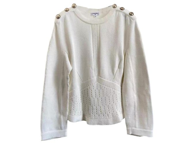 Chanel Strickpullover aus Baumwolle Mehrfarbig Größe 34 Mehrfarben