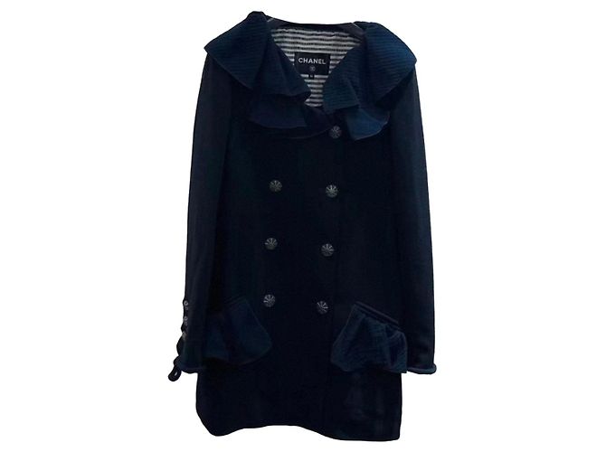 Chanel Wool Coat Multi Color Size 38 Multiple colors
