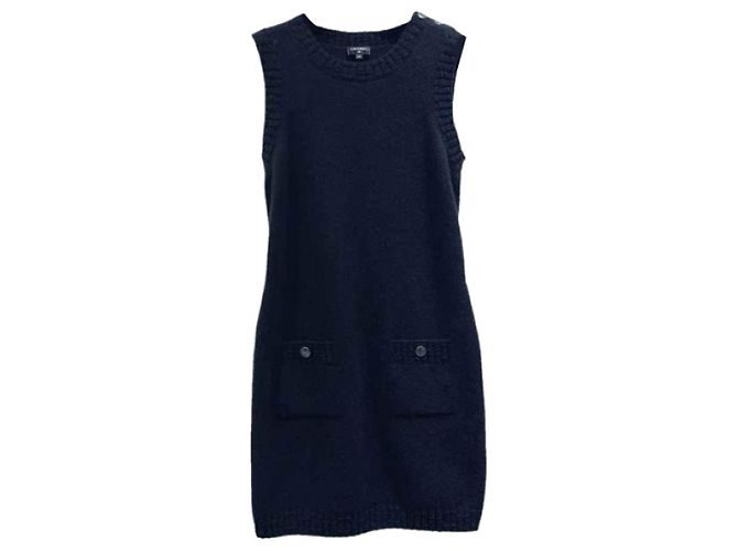 Chanel Kleid aus schwarzem Kaschmir