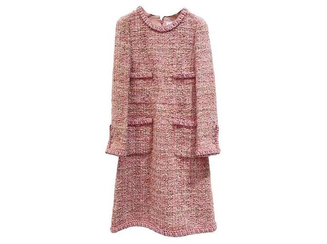 Vestido Chanel de tweed Multicor