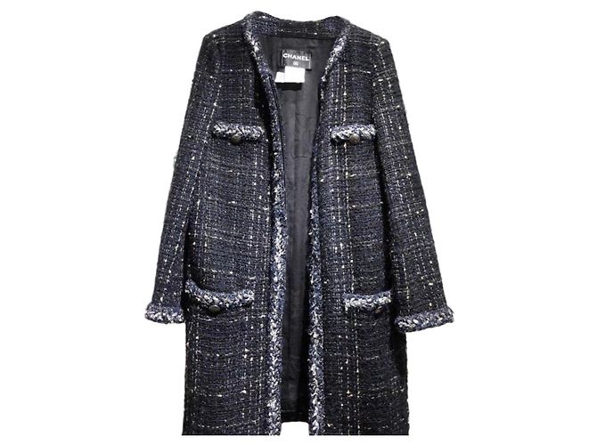 Chanel Wool Coat Multi Color Size 34 Multiple colors
