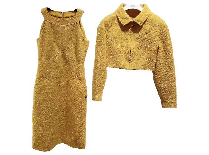 Chanel Kleid aus Wolle Gelb