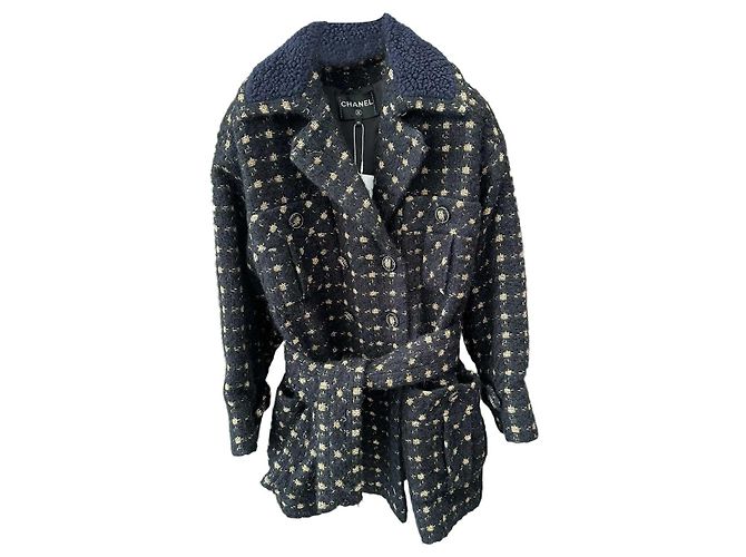 Chanel Wool Coat Multi Color Size 34 Multiple colors