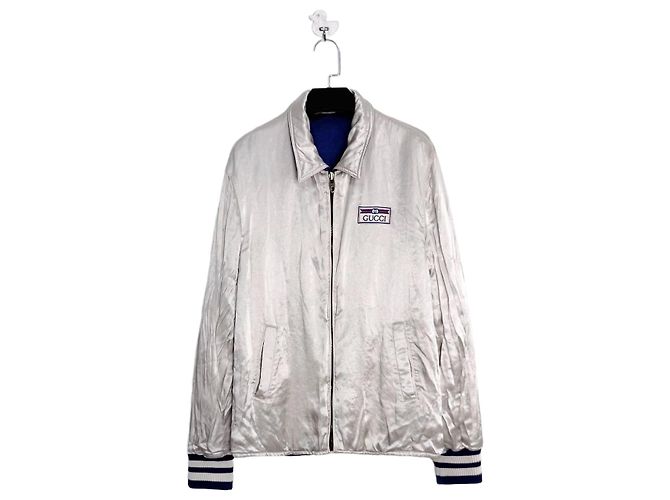 Giacca Gucci reversibile in raso con zip Uomo IT50 Multicolore