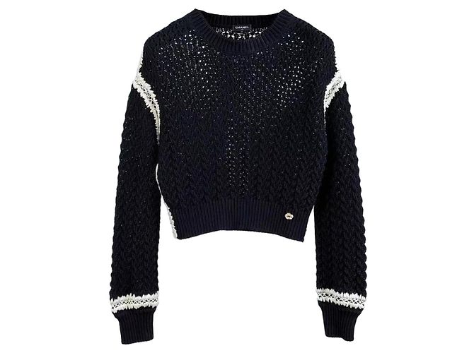 Chanel Strickjacke aus schwarzer Seide