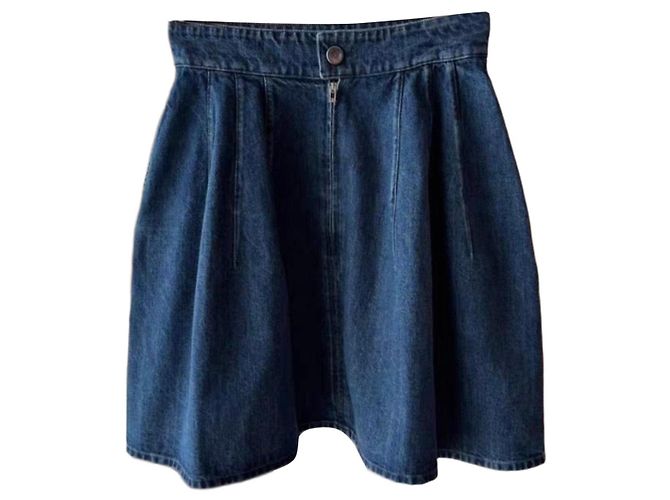 Gonna Chanel in cotone blu