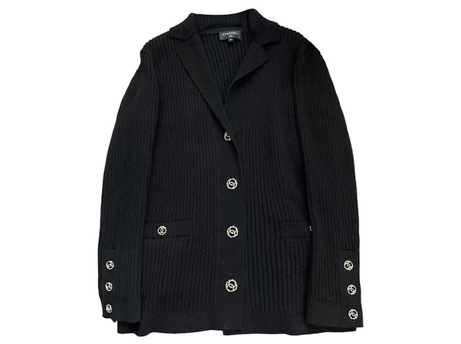 Chanel Strickware aus schwarzer Baumwolle