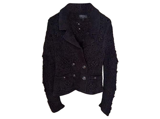 Chanel Schwarzer Strick aus Viskose