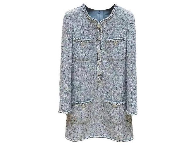 Vestido Chanel de tweed Multicor