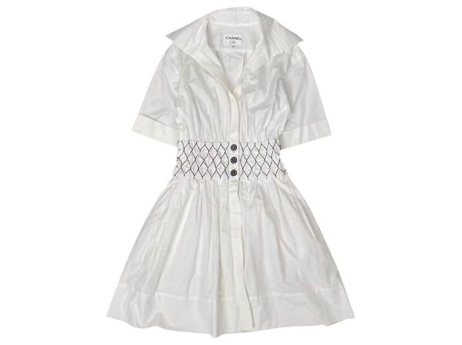 Chanel Baumwollkleid Mehrfarbig Größe 34 Mehrfarben