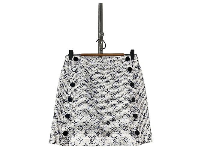 Saia curta linha A Louis Vuitton em tweed Monogram Multicor