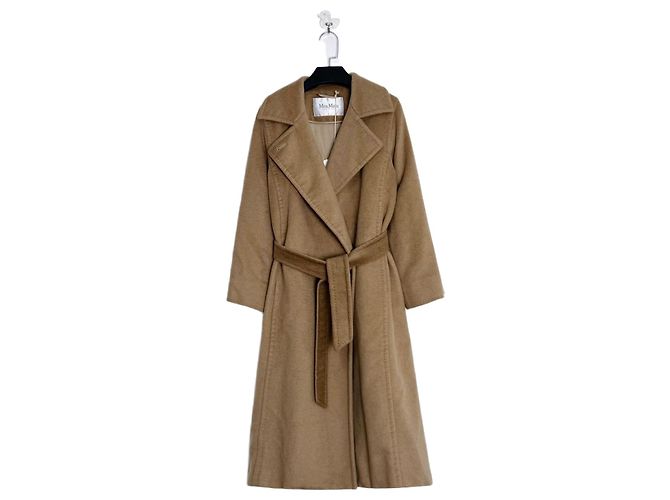 Casaco Max Mara Camel de Lã com Cinto Multicor