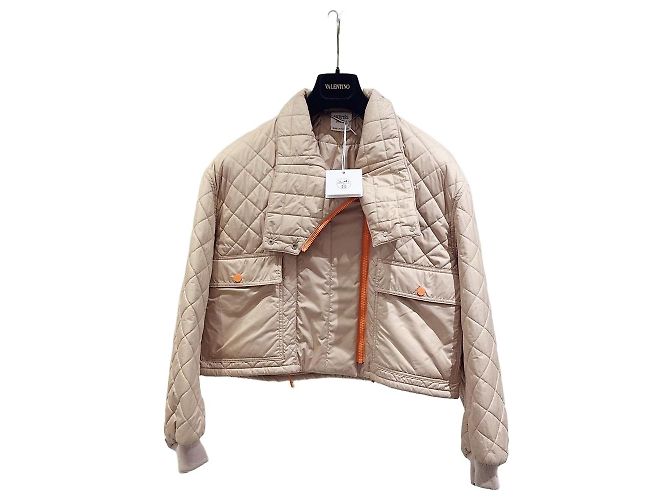 Hermès Steppjacke mit Rautenmuster Kaschmirfutter Größe 38 Mehrfarben