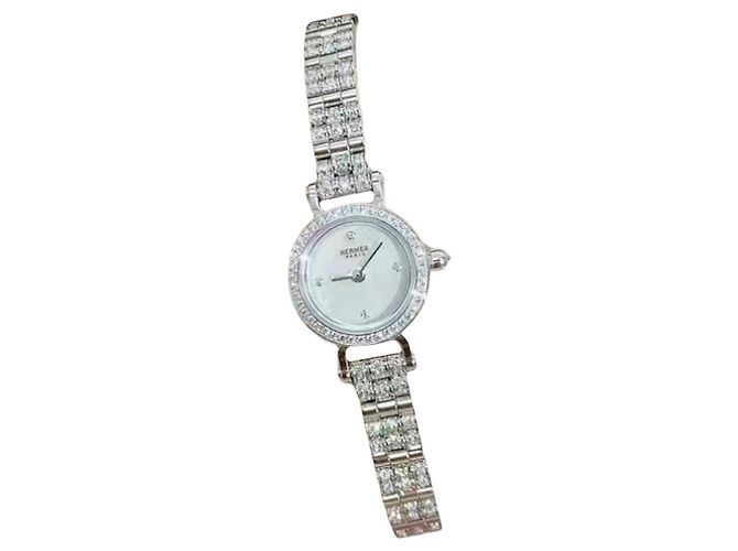 Relógio Hermès de ouro branco para mulher Multicor