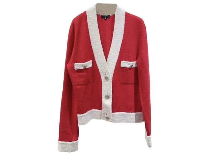 Chanel Strickjacke aus rotem Kaschmir