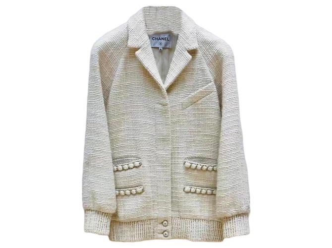 Casaco Chanel de lã mulher tamanho 38 Multicor