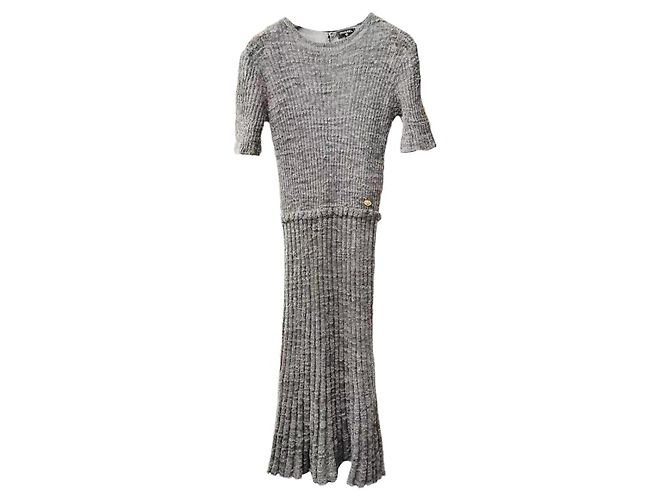 Chanel Kleid aus grauer Wolle