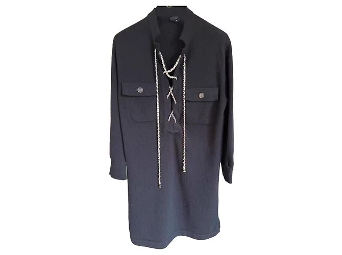 Chanel Kleid aus schwarzem Kaschmir