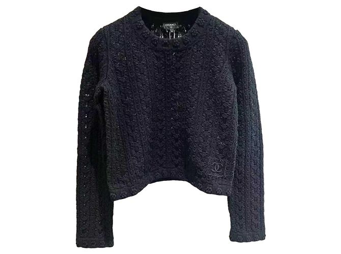 Chanel Strickware aus schwarzer Baumwolle