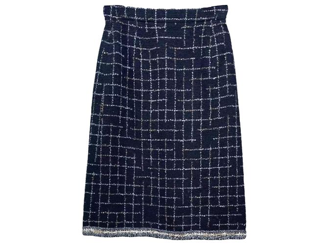 Chanel Tweed Rock Mehrfarbig Größe 36 Mehrfarben