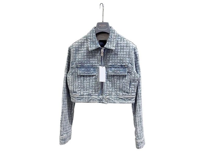 Giacca in denim Givenchy 4G monogramma jacquard Multicolore