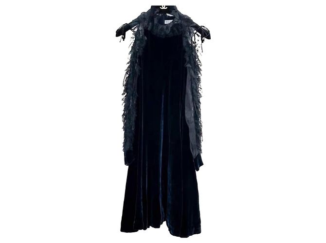 Autre Marque Abito Dior in velluto blu navy