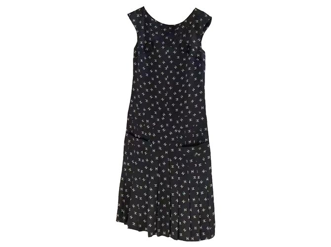 Chanel Seidenkleid mehrfarbig Größe 34 Mehrfarben