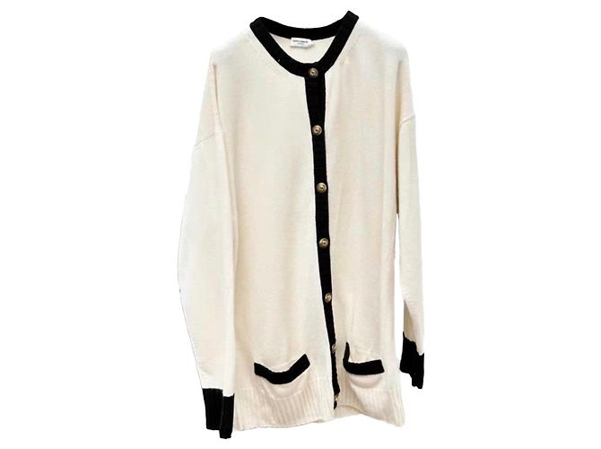 Autre Marque Saint Laurent Strickwaren Weiß