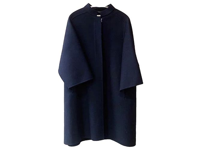 Autre Marque Dior Navy Blue Wool Coat