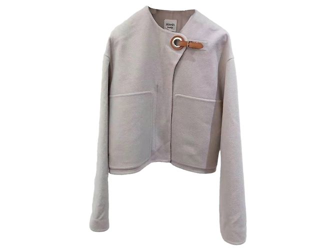 Hermès Cashmere Coat Beige Size 38