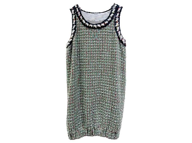 Vestido Chanel de tweed Multicor