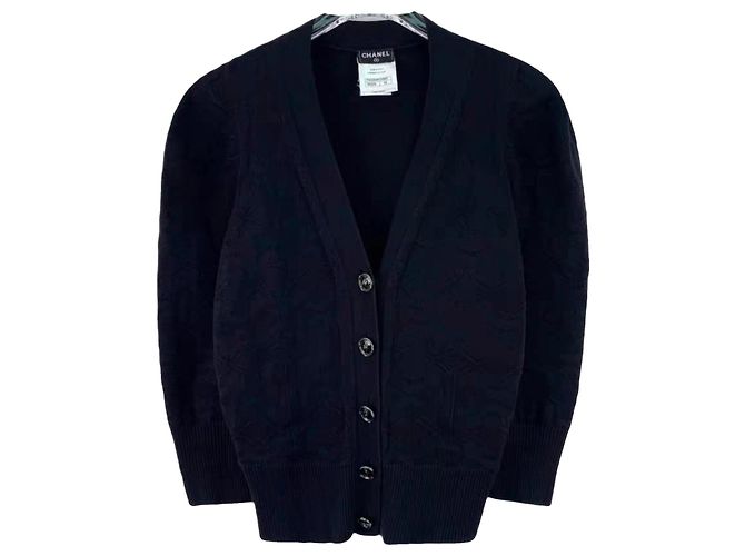 Pull Chanel en coton noir