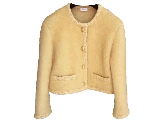 Giacca in lana gialla Céline Giallo
