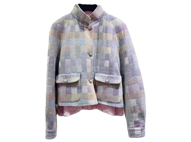Chanel Wool Coat Multi Color Size 38 Multiple colors