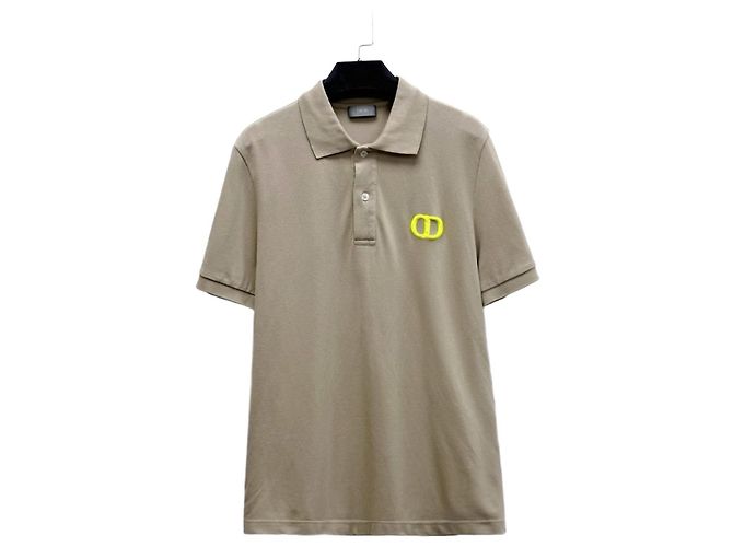 Autre Marque Polo de manga curta Dior SS24 em algodão cáqui Multicor
