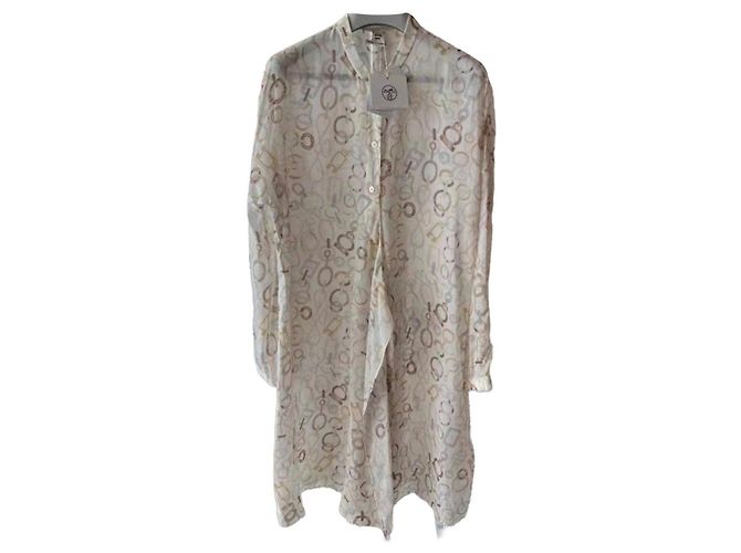 Hermès Kleid aus Seide Mehrfarbig Größe 38 Mehrfarben